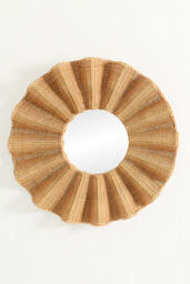Wave Rattan Round Mirror - thumbnail 2