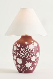 Ember Carved Ceramic Scallop Shade Table Lamp - thumbnail 3
