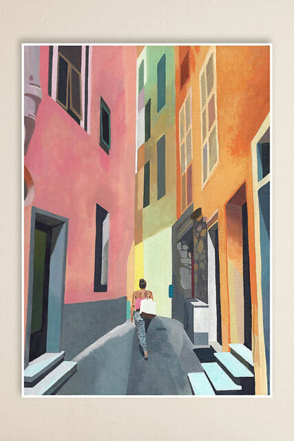 Strolling Vernazza by Sean Troth Art Print