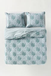 Nadia Cotton Solid Floral Embellished Duvet Cover - thumbnail 2