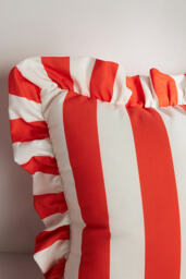 Maeve Striped Ruffle Indoor/Outdoor Cushion - thumbnail 2
