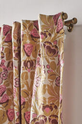 Cotton Jacquard Strawberry Bird Curtain - thumbnail 2