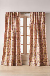 Cotton Jacquard Strawberry Bird Curtain - thumbnail 1
