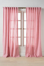 Solenne Cotton Jacquard Scalloped Stripe Curtain