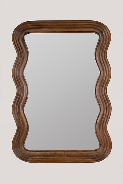 Frances Mango Wood Wiggle Frame Wall Mirror - image 1