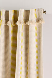 Pieced Stripe Cotton Blend Woven Blackout Curtain - thumbnail 2