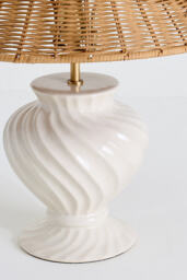 Angelica Twisted Ceramic Rattan Table Lamp - thumbnail 4