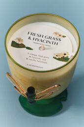 Pauline Floral Fresh Grass & Hyacinth Glass Dragonfly Candle - thumbnail 5