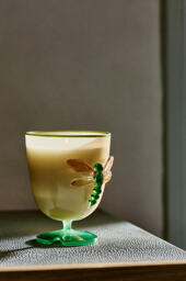 Pauline Floral Fresh Grass & Hyacinth Glass Dragonfly Candle - thumbnail 1