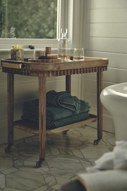 Norma Oak Bar Cart Drinks Trolley - image 1