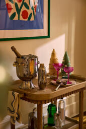 Norma Oak Bar Cart Drinks Trolley - thumbnail 7