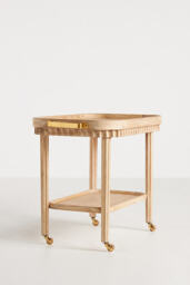 Norma Oak Bar Cart Drinks Trolley - thumbnail 3