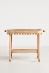 Norma Oak Bar Cart Drinks Trolley - thumbnail 2