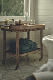 Norma Oak Bar Cart Drinks Trolley