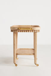 Norma Oak Bar Cart Drinks Trolley - thumbnail 4