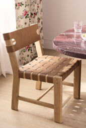 Leather Sling Dining Chair - thumbnail 1