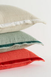 By Anthropologie Emory Linen Velvet Bordered Pillow - thumbnail 2