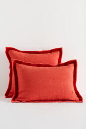 By Anthropologie Emory Linen Velvet Bordered Pillow - thumbnail 1