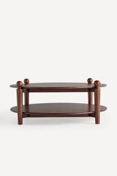 Roma Oak Round Coffee Table - thumbnail 2