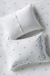 Ophelia Cotton Printed Lace Trim Floral Pillowcases, Set of 2