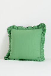 Bridget Cotton Yarn-Dyed Seersucker Ruffle Cushion