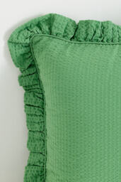 Bridget Cotton Yarn-Dyed Seersucker Ruffle Cushion - thumbnail 2