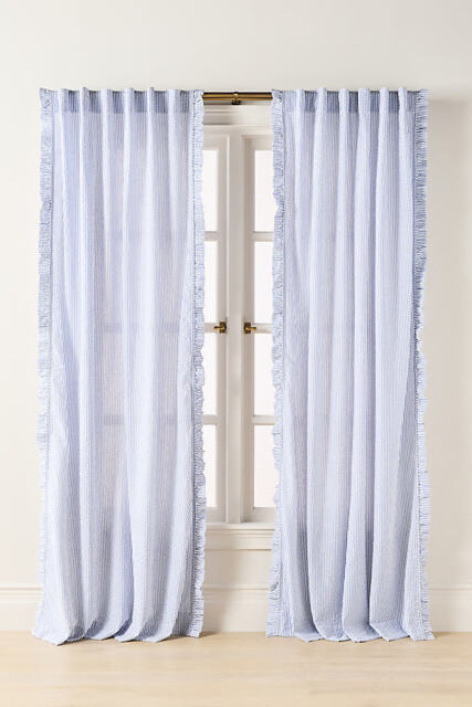Seersucker Cotton Ruffle Curtain - image 1