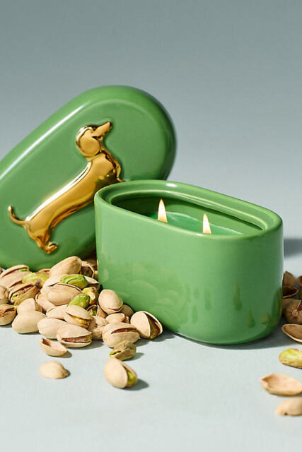 Lucie Dachshund Gourmand Pistachio Ceramic Candle - image 1