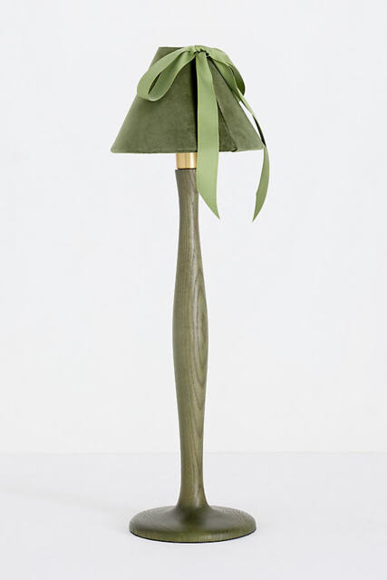 Bosette Bow Velvet & Wood Table Lamp - image 1
