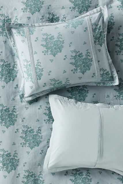 Nadia Cotton Solid Floral Embellished Pillowcases, Set of 2 - image 1