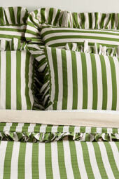 Maeve Cotton Striped Ruffle Printed Duvet Cover - thumbnail 2