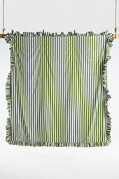 Maeve Cotton Striped Ruffle Printed Duvet Cover - thumbnail 3