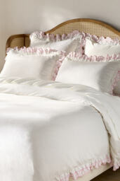 Fera Cotton Embroidered Sateen Duvet Cover - thumbnail 1