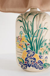 Bernadette Ceramic Carved Table Lamp with Skirted Shade - thumbnail 3