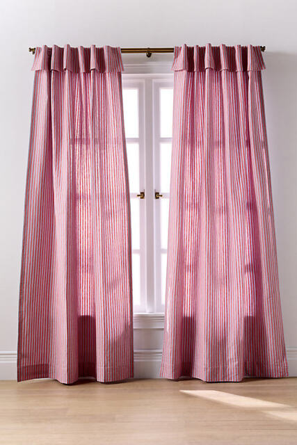 Elin Woven Cotton Linen Striped Valence Curtain - image 1