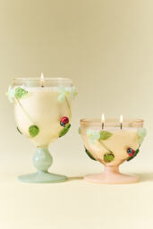 Vined Floral Seaside Flowers & Sandalwood Glass Candle - thumbnail 3