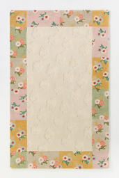 Mille Tufted Wool Floral Border Rug - thumbnail 1
