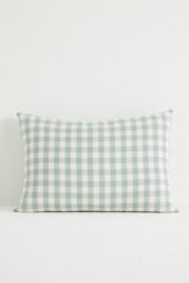 Ana Cotton Gingham Printed Bow Cushion - thumbnail 3