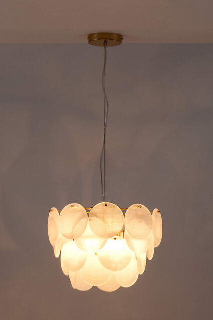 houseof White Glass Disk Chandelier Ceiling Light - image 1
