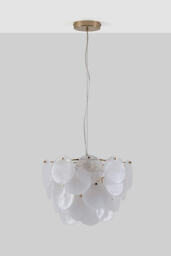 houseof White Glass Disk Chandelier Ceiling Light - thumbnail 2