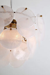 houseof White Glass Disk Chandelier Ceiling Light - thumbnail 4