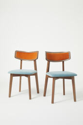 Amy Velvet-Upholstered Wood Dining Chairs, Set of 2 - thumbnail 1