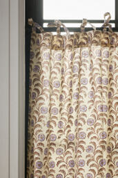 Printed Cotton Tie-Top Floral Café Curtains, Set of 2 - thumbnail 2