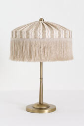 Sinclair Tassel-Fringed Linen Table Lamp - thumbnail 2