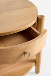 Roma Oak Round Side Table - thumbnail 3