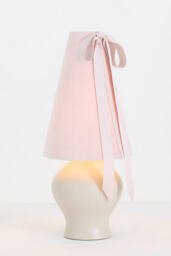 Bosette Bow Velvet & Wood Table Lamp - thumbnail 4