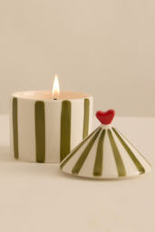Zesty Lemons London Tomato Leaf Carnival Ceramic Candle - thumbnail 1