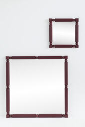 Benedicta Wood Bead Large Square Wall Mirror - thumbnail 1