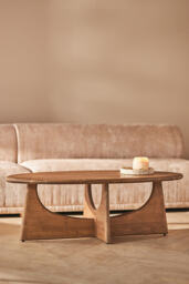 Juniper Pine Wood Oval Coffee Table - thumbnail 1