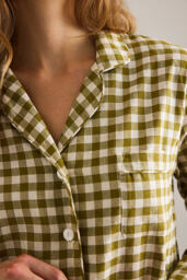 Piglet In Bed Linen-Cotton Gingham Long Pyjama Set - thumbnail 4